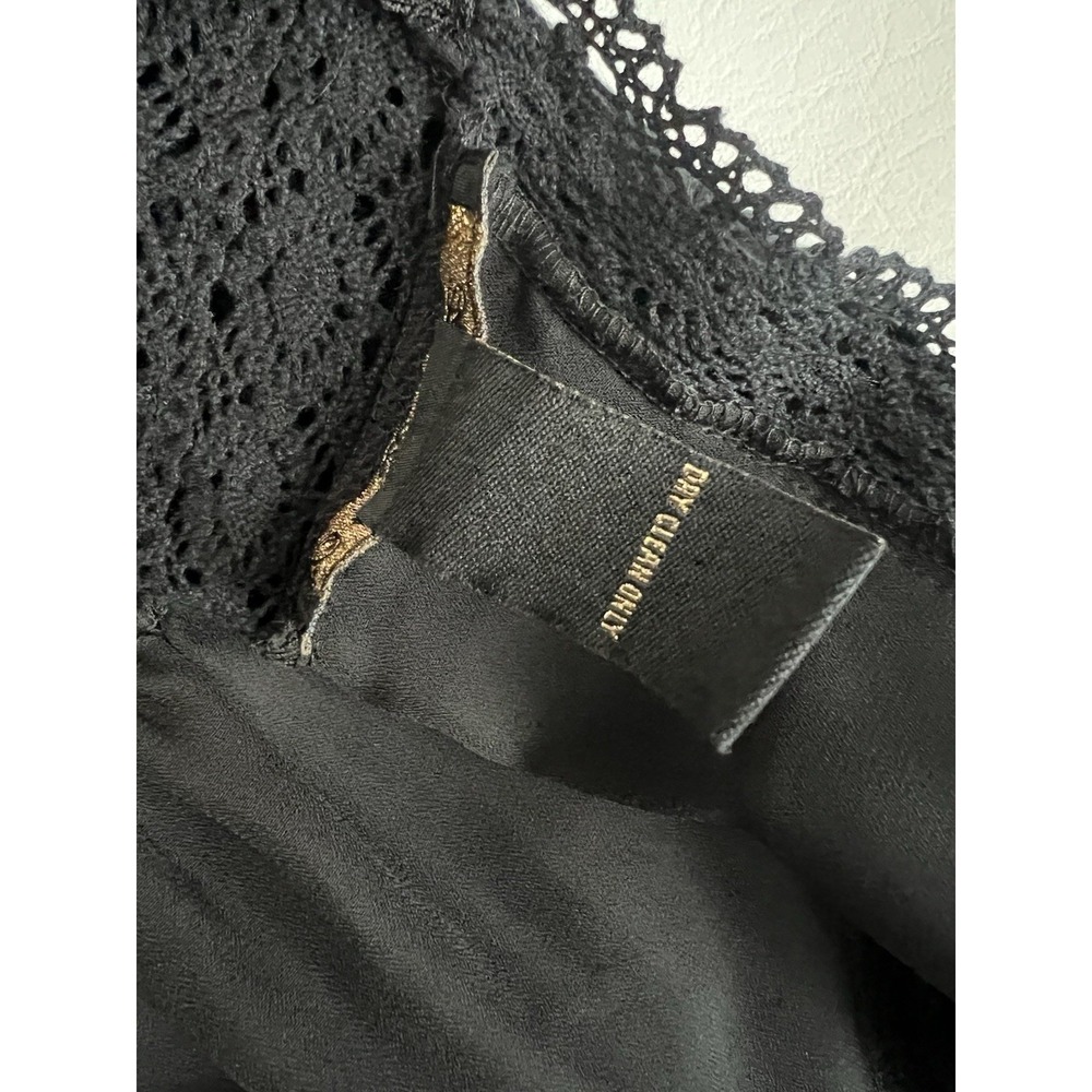 Vintage Forever 21 Black Babydoll Dress Size M Silk Whimsigoth Fairy Coquette - Picture 7 of 11
